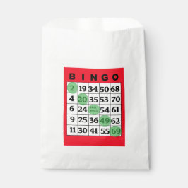 Papel Bolsa favorita de la tarjeta roja BINGO