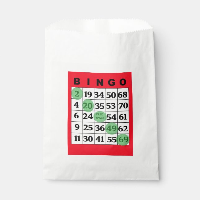 Papel Bolsa favorita de la tarjeta roja BINGO (Anverso)