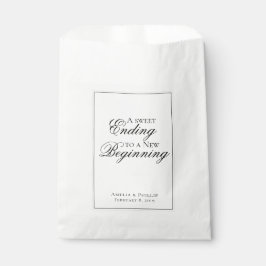 Papel Bolsa favorita elegante de la boda blanca y negra