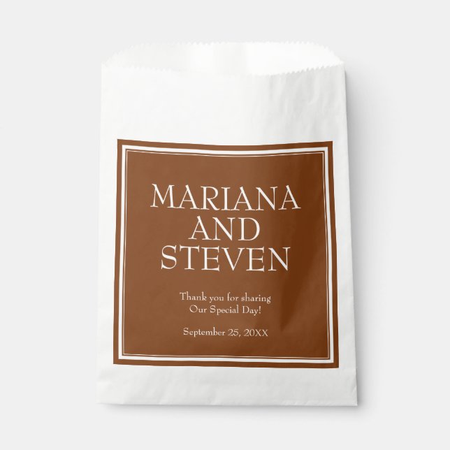 Papel Bolsa Marrón Minimalista de Borde Moderno (Anverso)