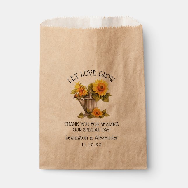 Papel Bolsa Para Semillas De Girasol Boda Favor Invitado (Anverso)