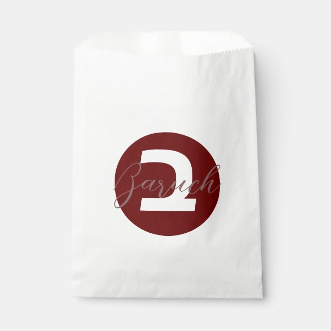 Papel Bolsa personalizada de favor de partido Upsherin (Anverso)