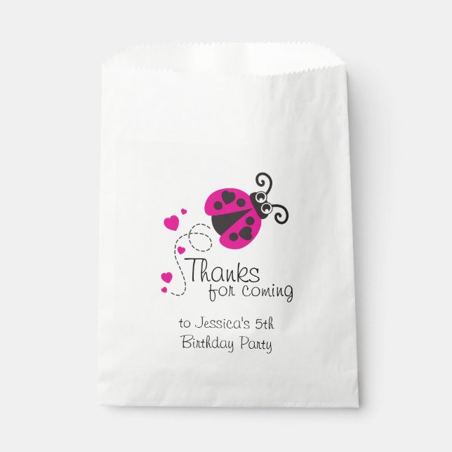 Papel Bolsa personalizada de favores de ladybird / ladyb (Anverso)