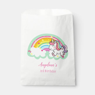 Papel Bolsa personalizada de unicornio de cumpleaños