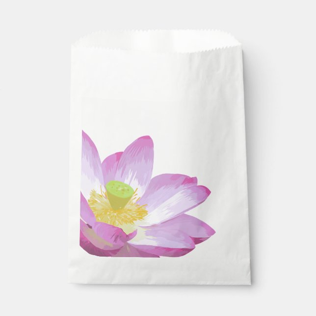 Papel Bolsa rosa morada de favor de flores (Anverso)