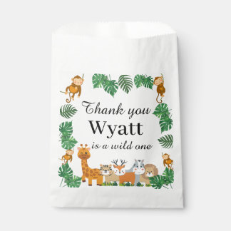 Papel Bolsa salvaje de la Favor del Cumpleaños de un ani