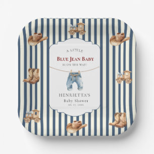 Papel Botas de Vaquero Sombrero Tren Azul Jean Plato par