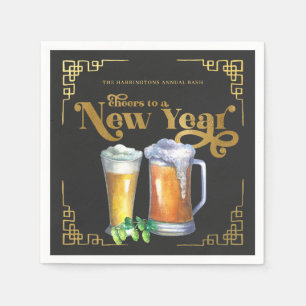 Papel Brindis por un Año Nuevo Servilleta de Cerveza S