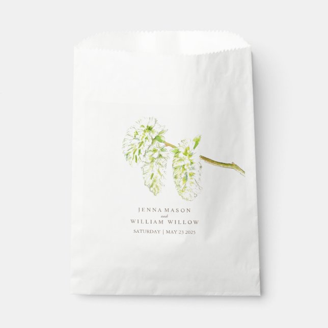 Papel Cacerola de sauce verde catkins acuarela bolsa de  (Anverso)