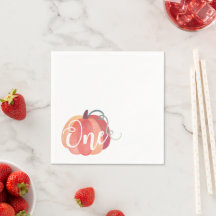 Calabaza clásica Primera servilleta de cumpleaños