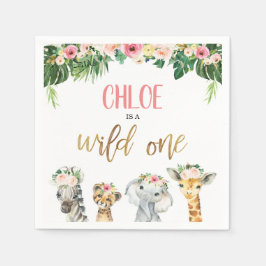 Papel Chicas temática safari silvestre una servilleta de