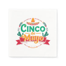 Cinco de Mayo Fiesta Festiva Sombrero Servilleta d