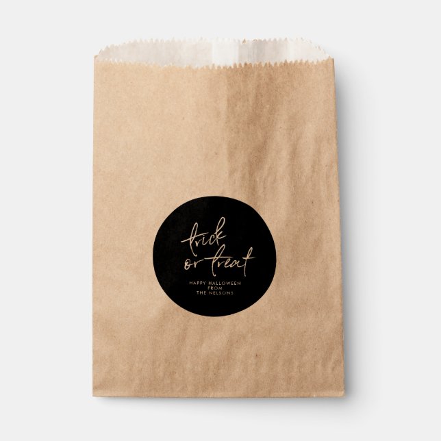 Papel Círculo Halloween Favor Bag | Bolsa de Tratamiento (Anverso)