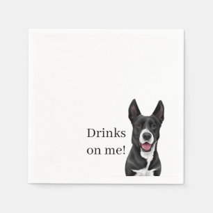Papel Cocktail Napkin perro, servilleta de recepción, Bo