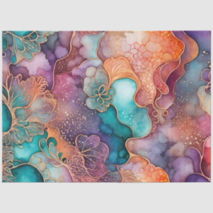 Papel colorido abstracto en el tejido de la tinta