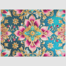 Papel colorido bizantino en el tejido artístico