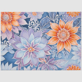 Papel colorido del arte de la batik floral