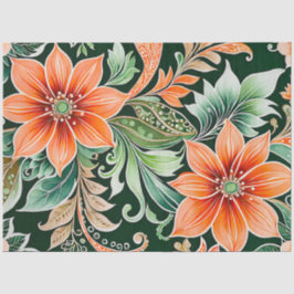 Papel colorido del arte de la batik floral