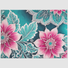 Papel colorido del arte de la batik floral