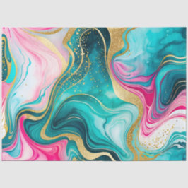 Papel colorido del tejido de la tinta de mármol