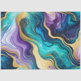 Papel colorido del tejido de la tinta de mármol