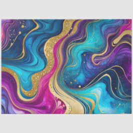 Papel colorido del tejido de la tinta de mármol