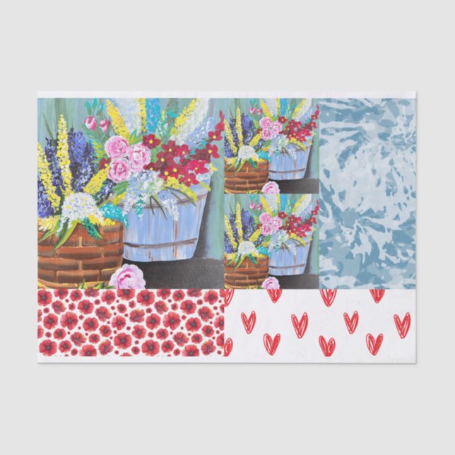 Papel colorido del tejido del patrón para DIY (Anverso)