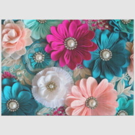 Papel colorido del tejido floral