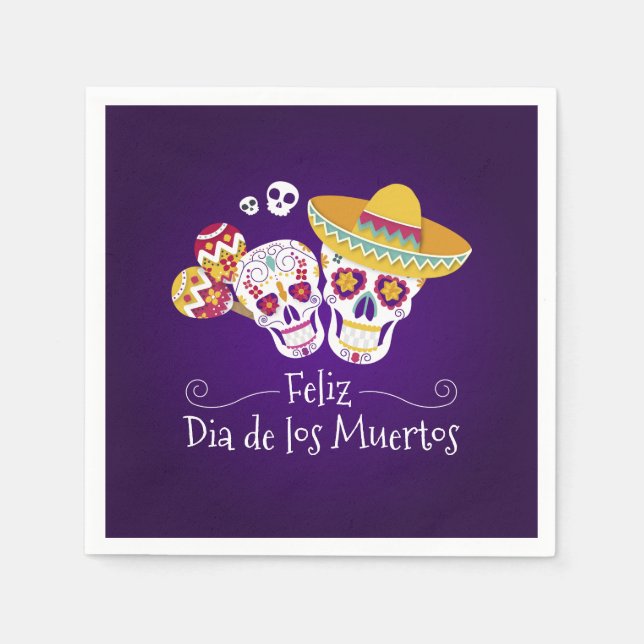 Papel Colorido Día de los Muertos | Servilleta (Anverso)