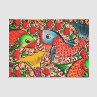 Papel colorido para el diseño del pescado