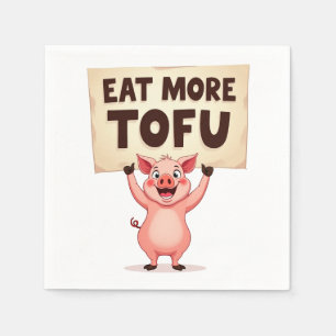 Papel Come Más Tofu – Servilleta de Protesta de Cerdo