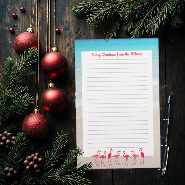 Papel con flamencos diseño de carta de Navidad (Subido por el creador)