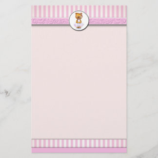 Papel con membrete A4 de la raya del caramelo del