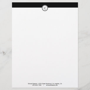 Papel con membrete adaptable del negro del