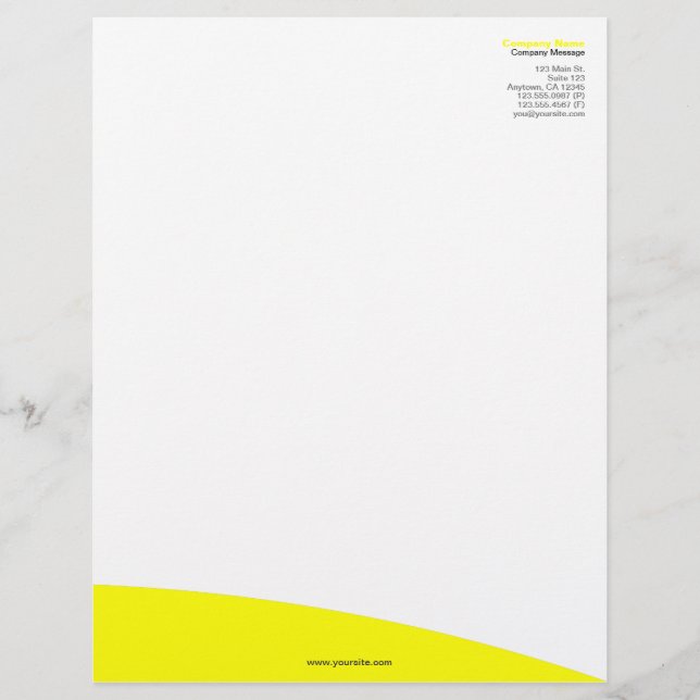 Papel con membrete amarillo de la colina del (Anverso)