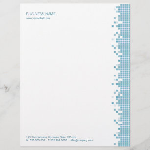 Papel con membrete azul de los pixeles