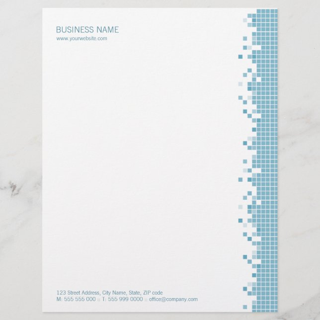 Papel con membrete azul de los pixeles (Anverso)