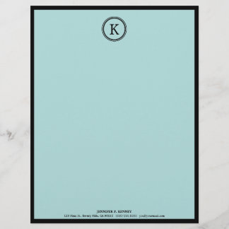 Papel con membrete azul y negro elegante del