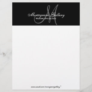 Papel con membrete blanco y negro elegante del