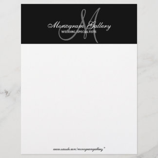 Papel con membrete blanco y negro elegante del