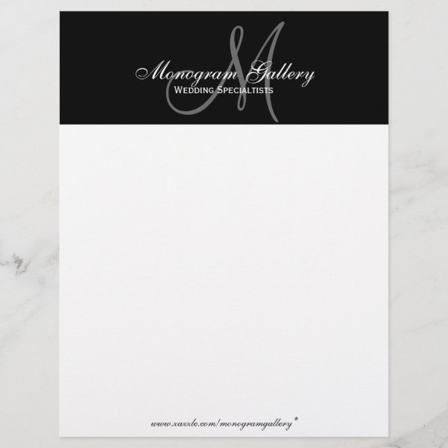 Papel con membrete blanco y negro elegante del (Anverso)