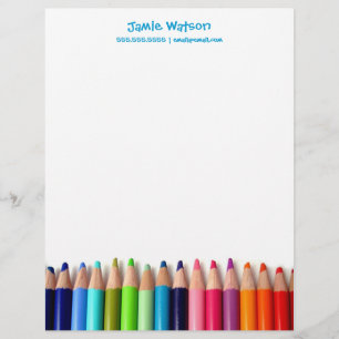 Papel con membrete coloreado del profesor del