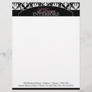 Papel con membrete con clase del interiorista