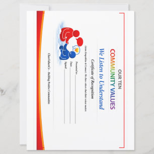 Papel con membrete de Carta de Certificado de Valo