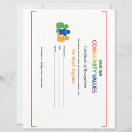 Papel con membrete de Carta de Certificado de Valo