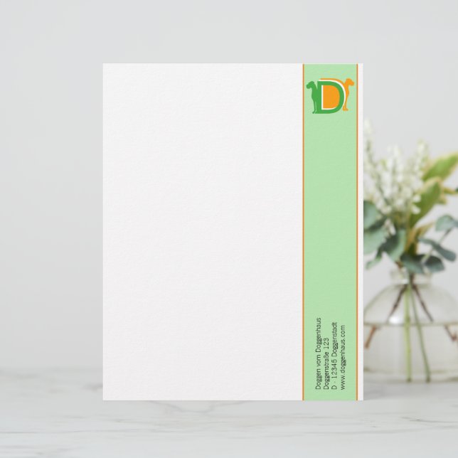 Papel con membrete de DD (Anverso de pie)