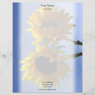 Papel con membrete de dos girasoles