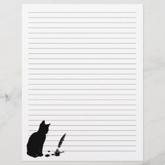 Papel con membrete de gatito curioso - Gatos y lib