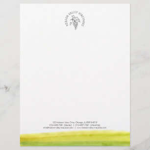 Papel con membrete de la acuarela del lagar del