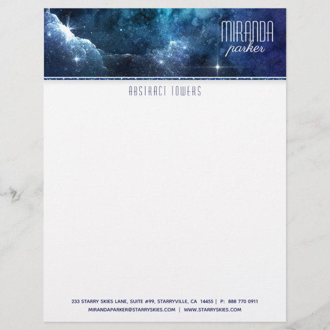 Papel con membrete de la galaxia de la estrella de (Anverso)